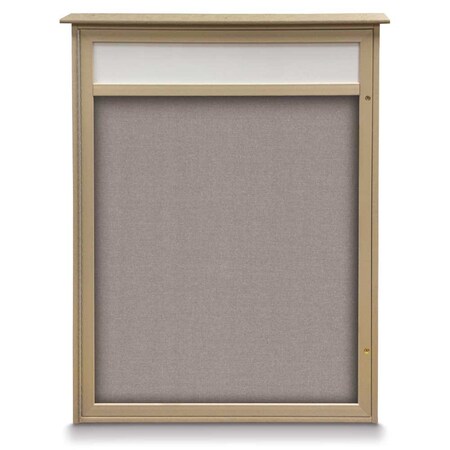 United Visual Products Double Door Enclosed Indoor Letterboard UV1142H-SATIN-GREYVL